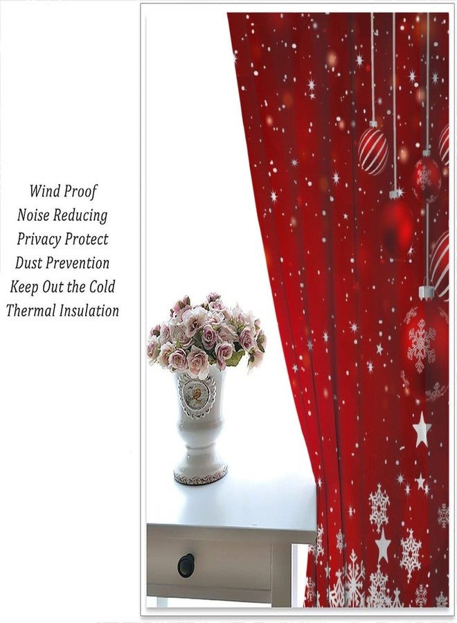 YSWOW Christmas Curtains, Snowflakes Winter Season Theme Art Printed Blackout Window Treatment for Home Party Bedroom Living Room Decor Fabric 2 Panels 42x45 Inch 30% Shading Rate - Image 4